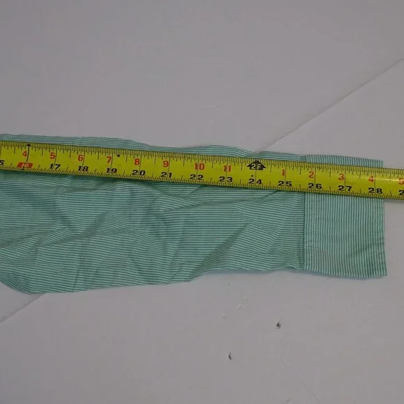 Everlane Oversized Green Button Up Stripe Cotton Shirt Size 10 Long Sleeve NWOT - Picture 6 of 8